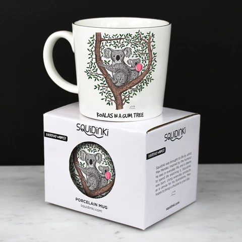 Porcelain Mugs: Koala & Wombat