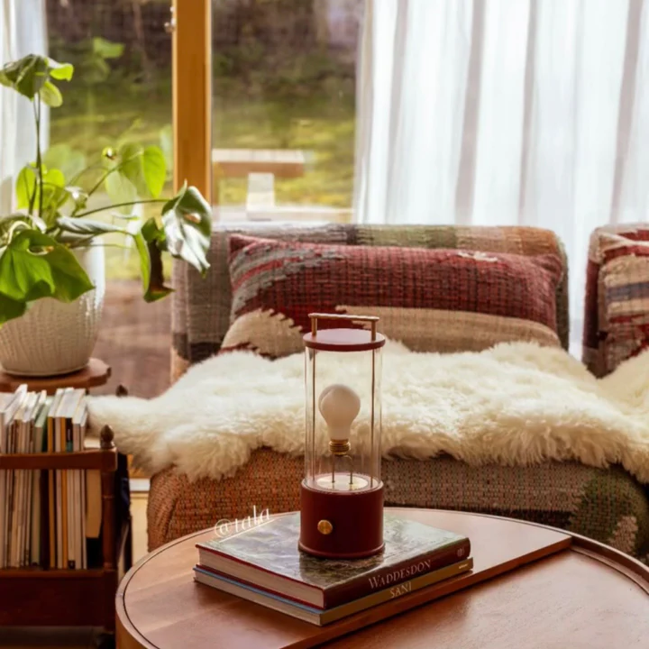 The Muse Portable Lamp in Pomona Red