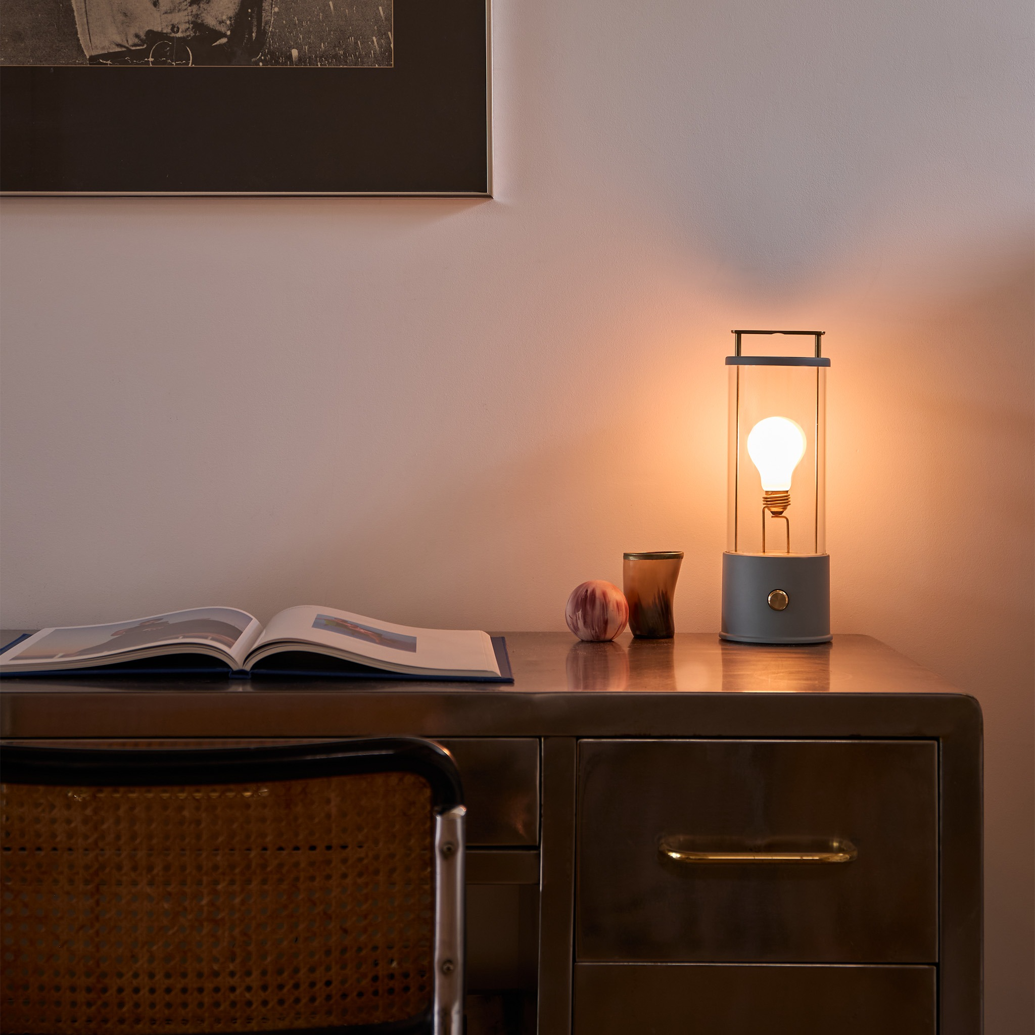 The Muse Portable Lamp in Selvedge Blue