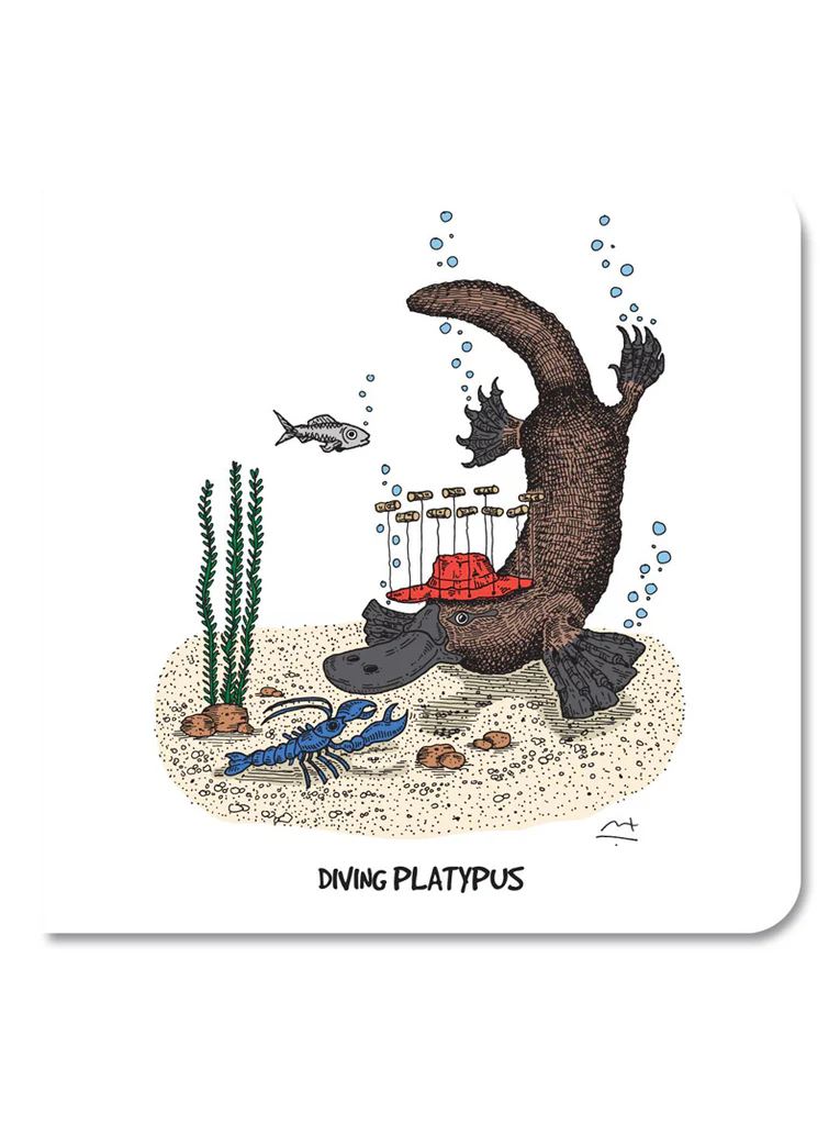 Greeting cards: Diving Platypus