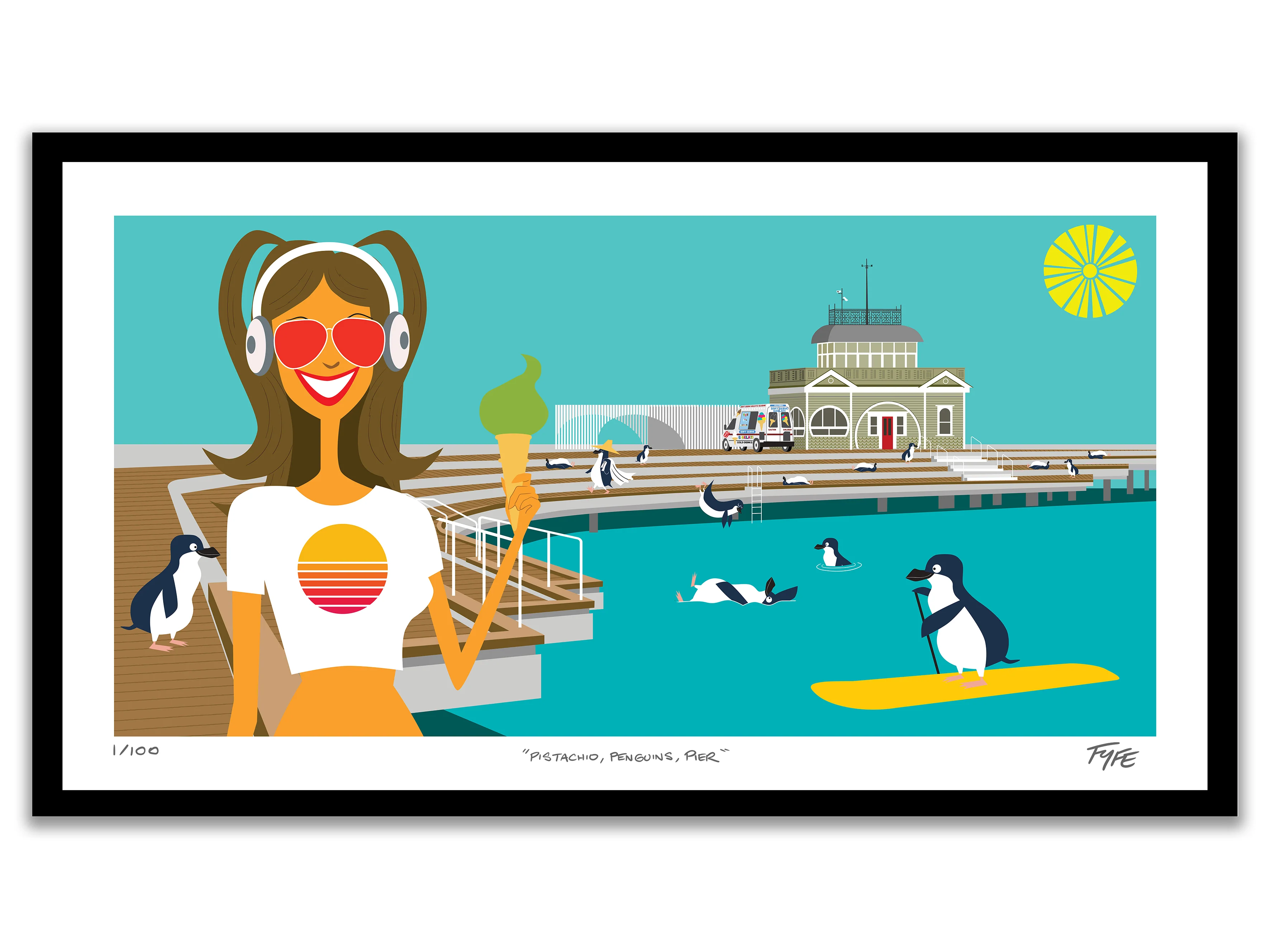 Pistachio, Penguins, Pier