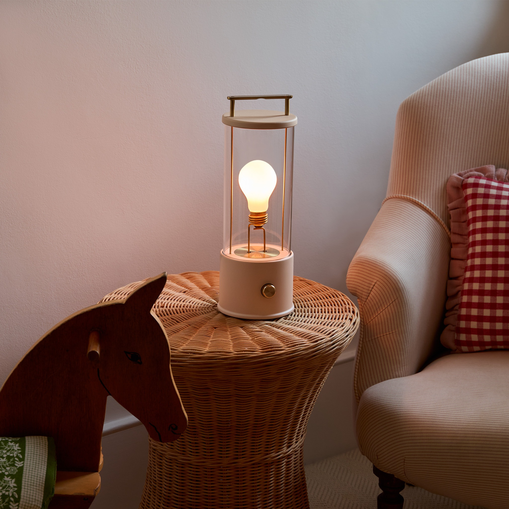 The Muse Portable Lamp in Setting Plaster Pink