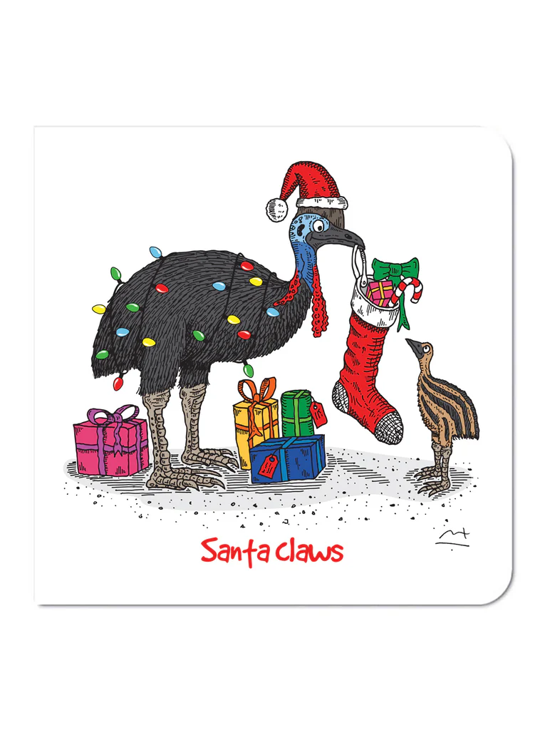 Greeting cards: Santa Claws Christmas